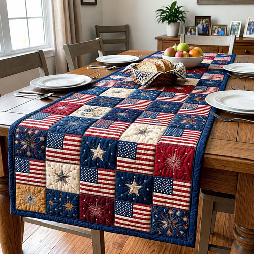 American Flag Quilted Table Runner GFTOQM5019