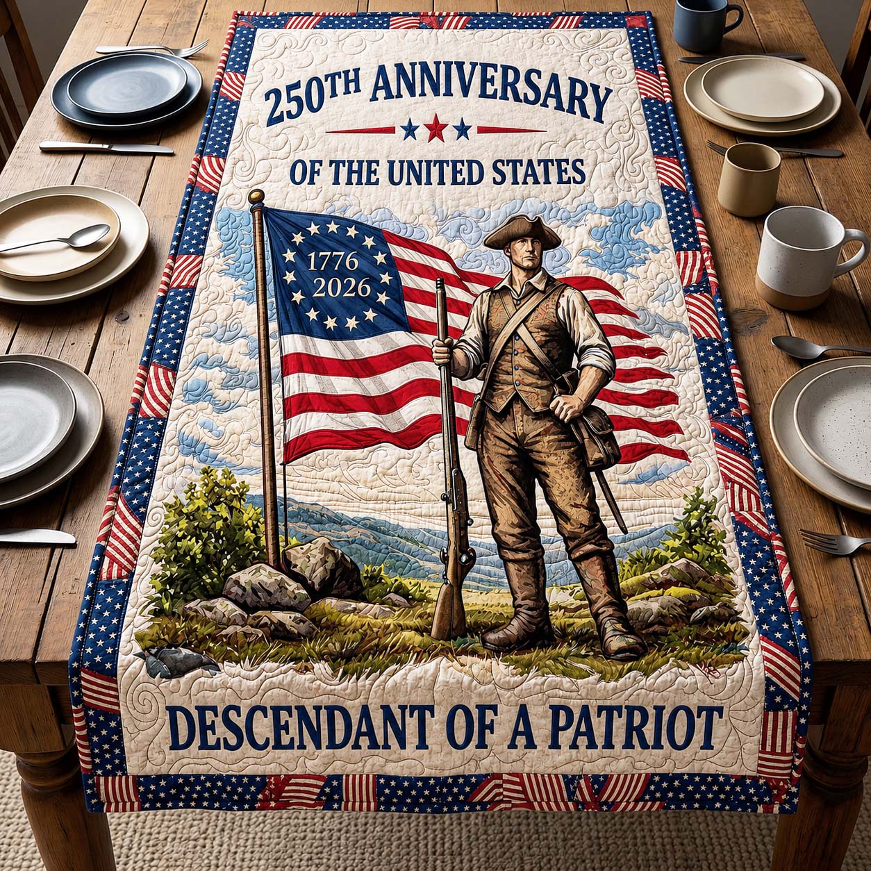 Founding Legacy Quilted Table Runner GFTOQM5045