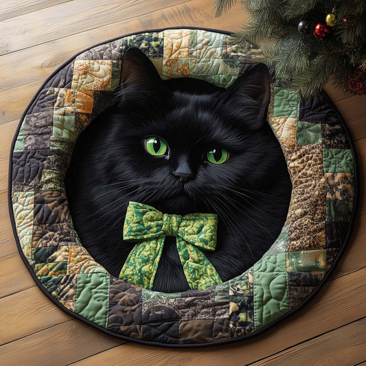Bowtie Cat Quilted Round Mat GFTOQM505