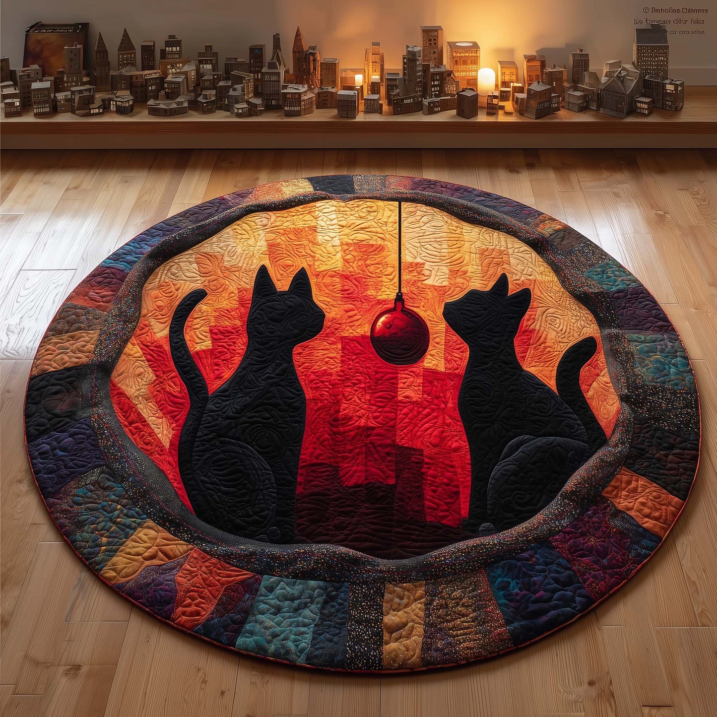 City Cats Quilted Round Mat GFTOQM506
