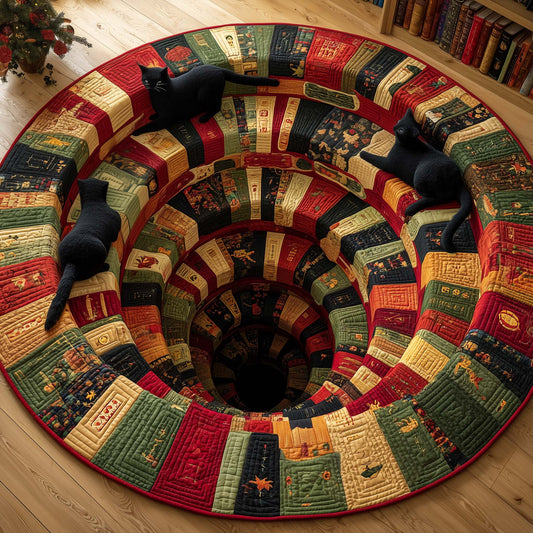 Library Cats Quilted Round Mat GFTOQM509