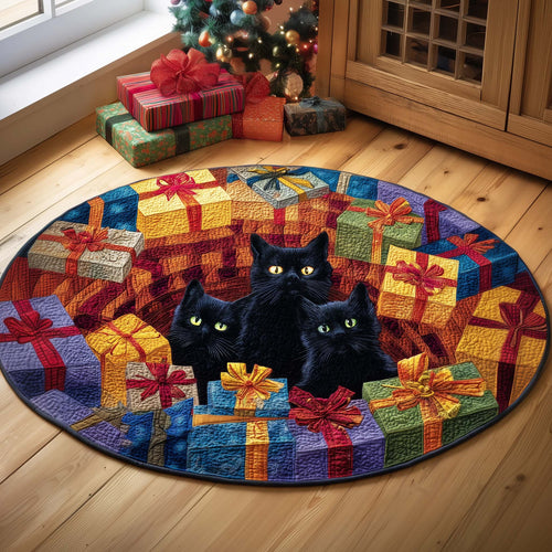 Present Cats Quilted Round Mat GFTOQM510