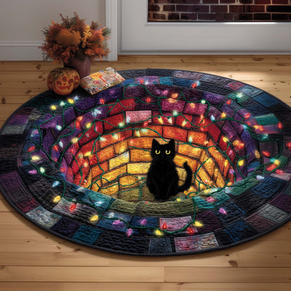 Lightwell Cat Quilted Round Mat GFTOQM511