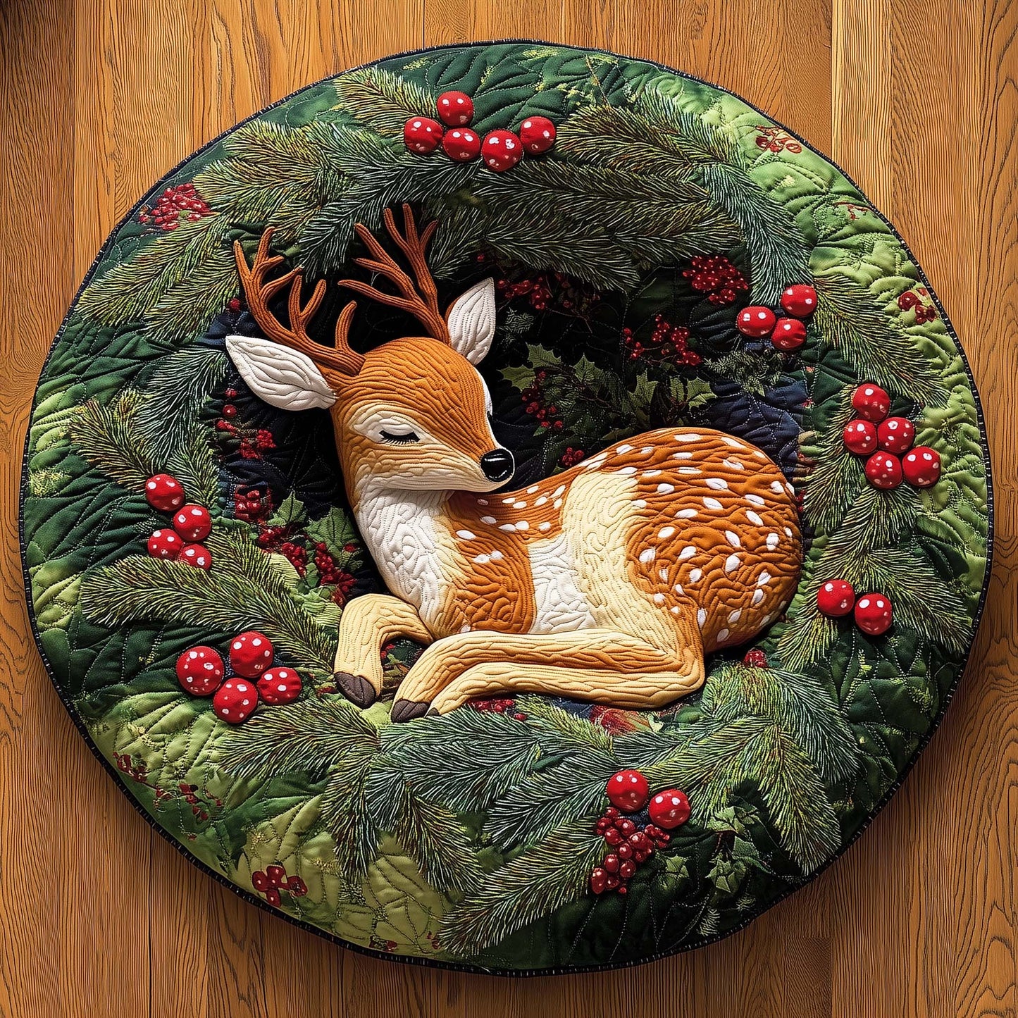 Sleeping Fawn Quilted Round Mat GFTOQM513
