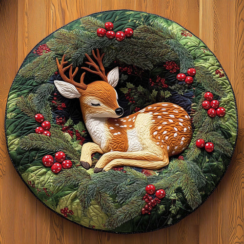 Sleeping Fawn Quilted Round Mat GFTOQM513