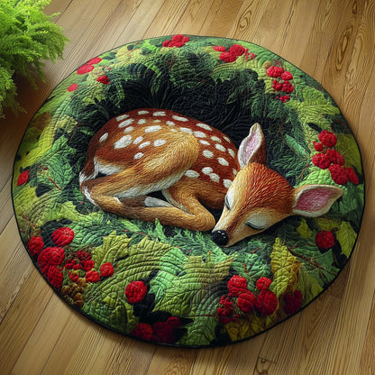 Sleeping Fawn Quilted Round Mat GFTOQM514