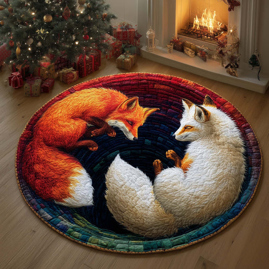 Yin-Yang Foxes Quilted Round Mat GFTOQM525