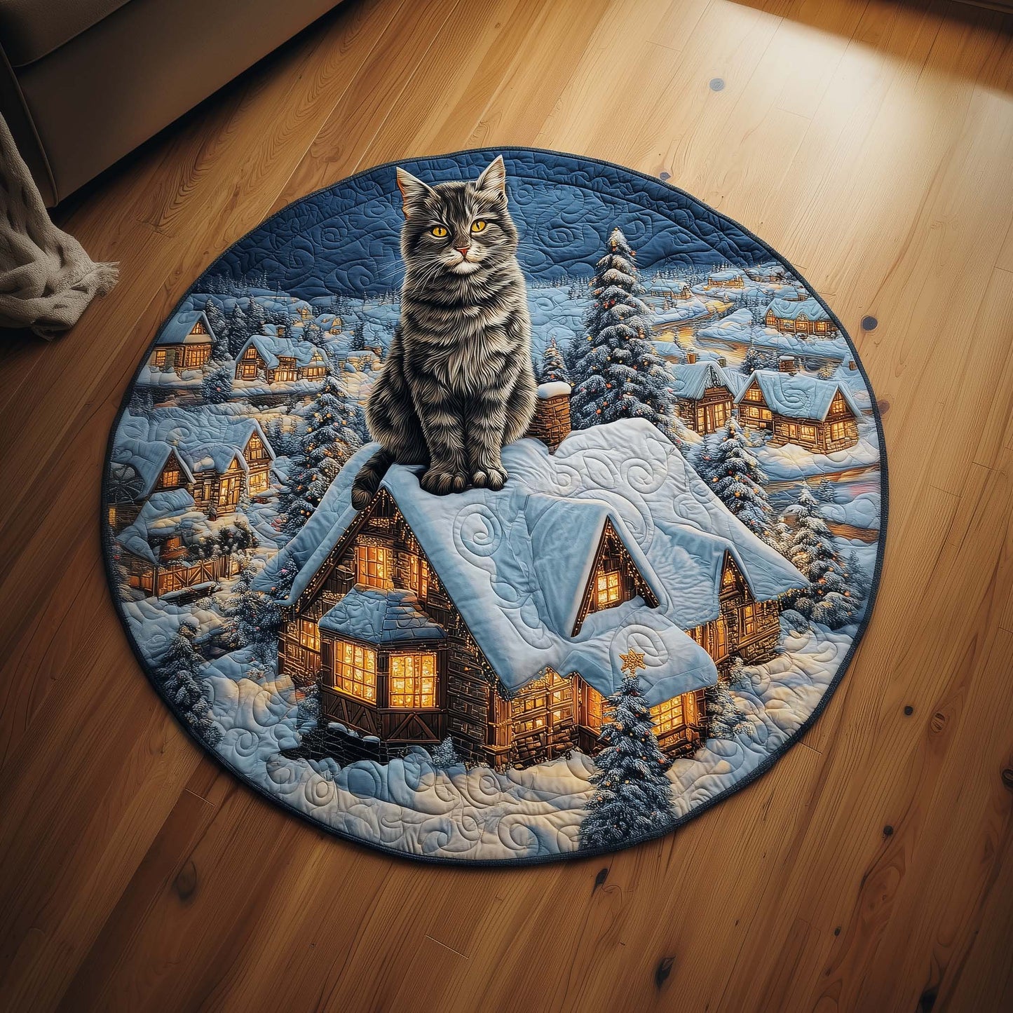 Cat Quilted Round Mat GFTOQM52
