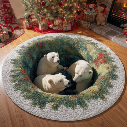 Wreath Bears Quilted Round Mat GFTOQM534