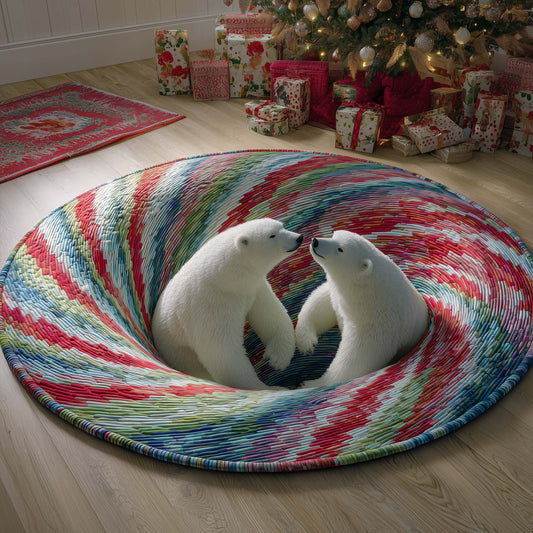 Swirl Bears Quilted Round Mat GFTOQM537