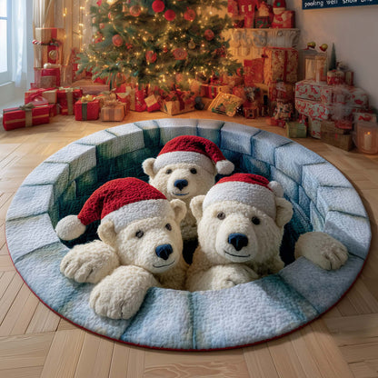 Santa Bears Quilted Round Mat GFTOQM539