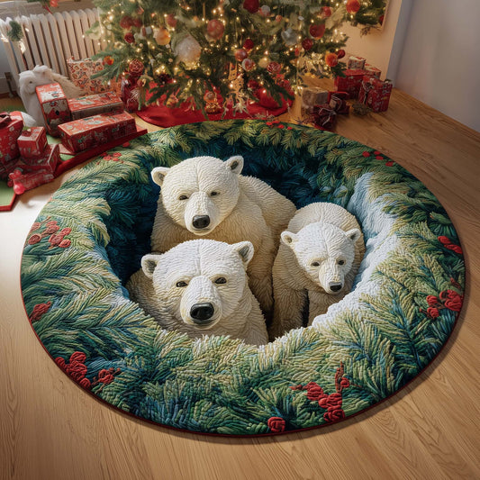 Wreath Bears Quilted Round Mat GFTOQM541