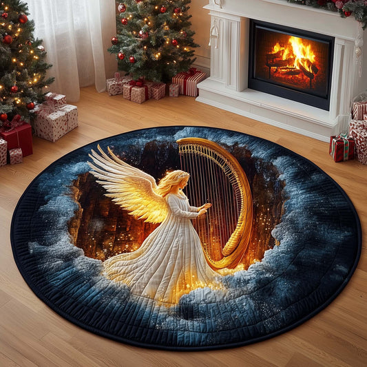 Harpist Angel Quilted Round Mat GFTOQM547