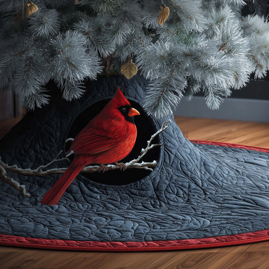 Dark Cardinal Quilted Tree Skirt GFTOQM554