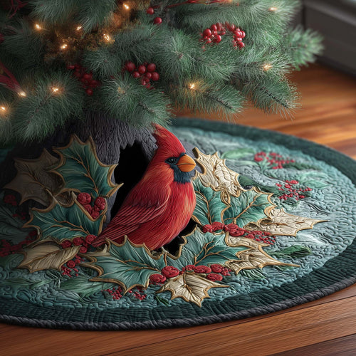 Forest Cardinal Quilted Tree Skirt GFTOQM555