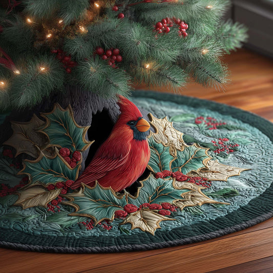 Forest Cardinal Quilted Tree Skirt GFTOQM555