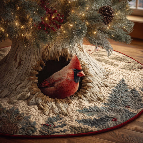 Branch Cardinal Quilted Tree Skirt GFTOQM556
