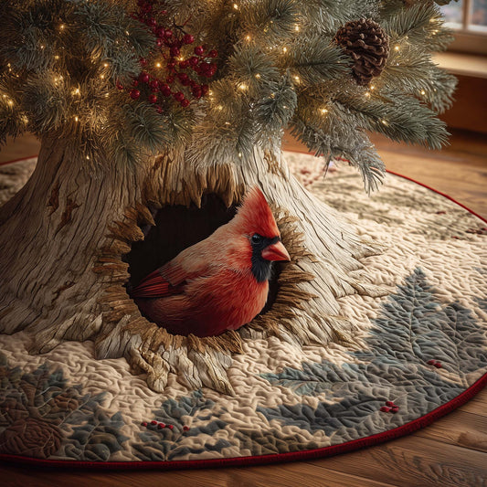 Branch Cardinal Quilted Tree Skirt GFTOQM556