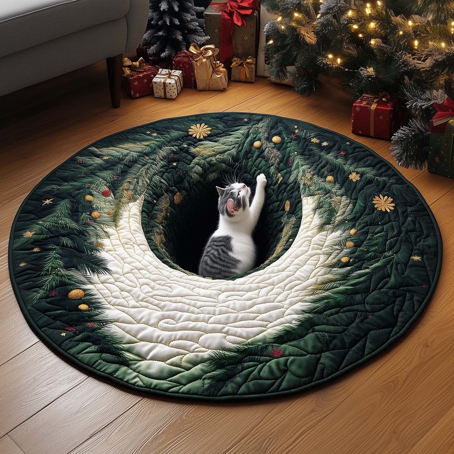 Cat Quilted Round Mat GFTOQM56