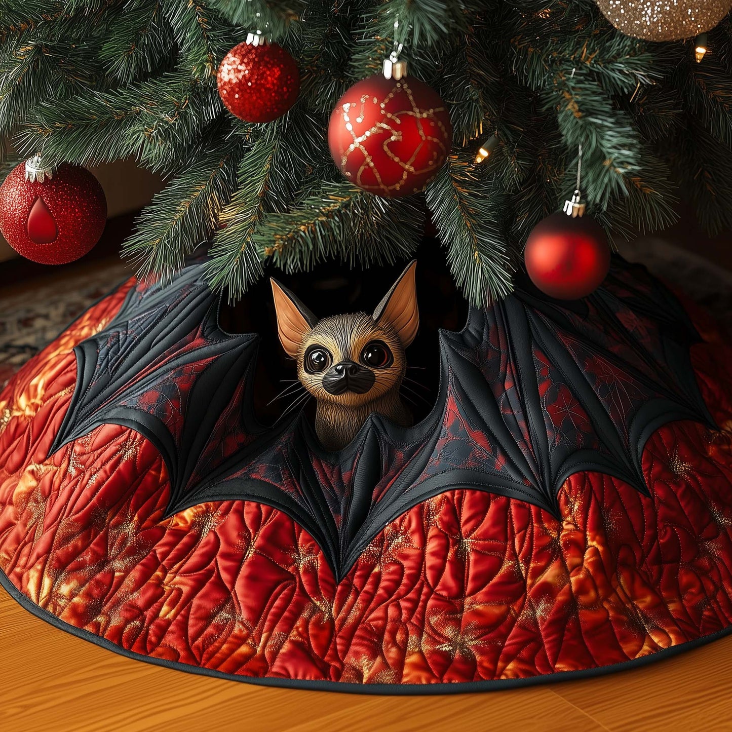 Crimson Bat Quilted Tree Skirt GFTOQM579