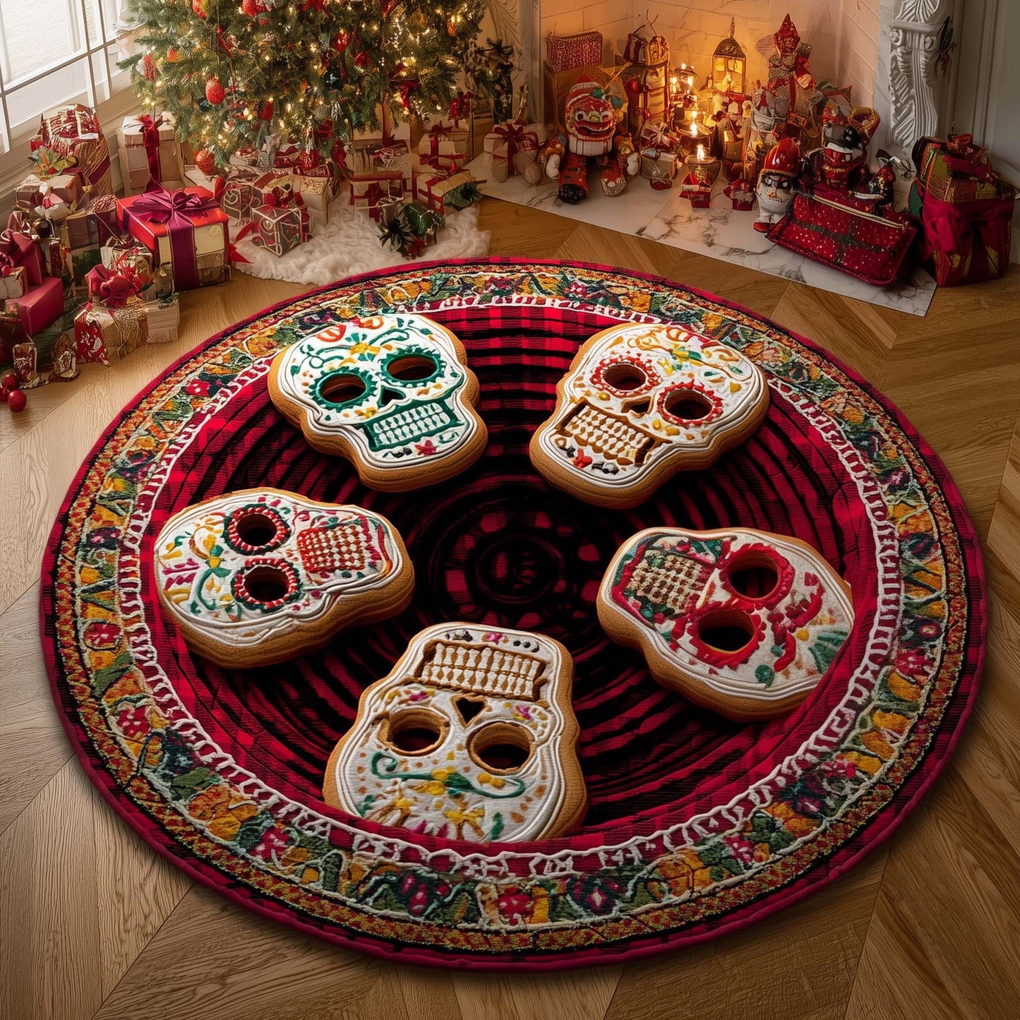 Skull Cookies Quilted Round Mat GFTOQM591