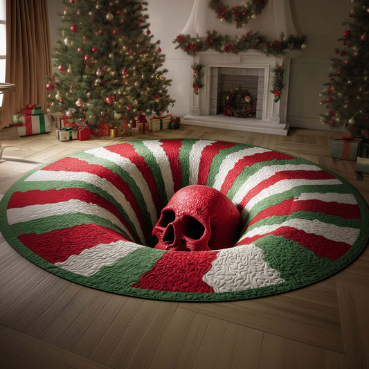 Red Skull Quilted Round Mat GFTOQM595