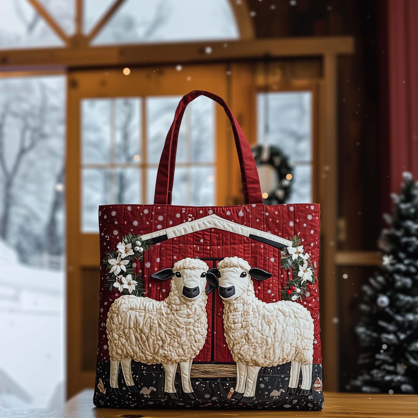 Woolly Sheep Quilted Tote Bag GFTOQM5