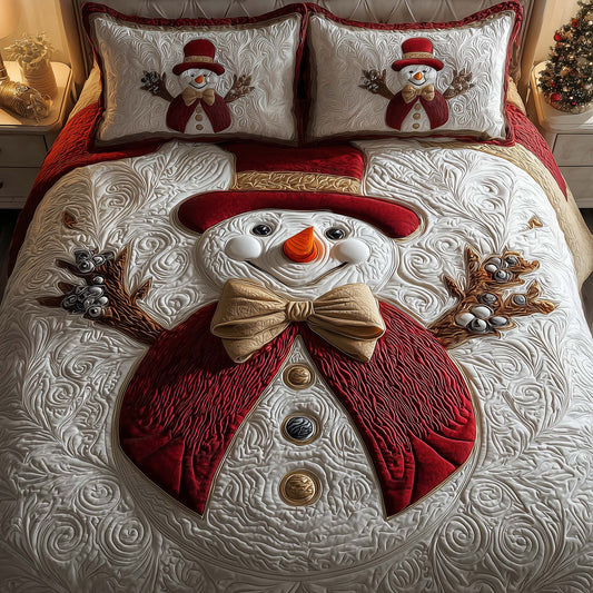 Giant Snowman 3-Piece Quilted Bedding Set  GFTOQM607