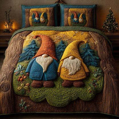 Forest Gnomes 3-Piece Quilted Bedding Set  GFTOQM608