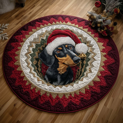 Cozy Dachshund Quilted Round Mat GFTOQM60