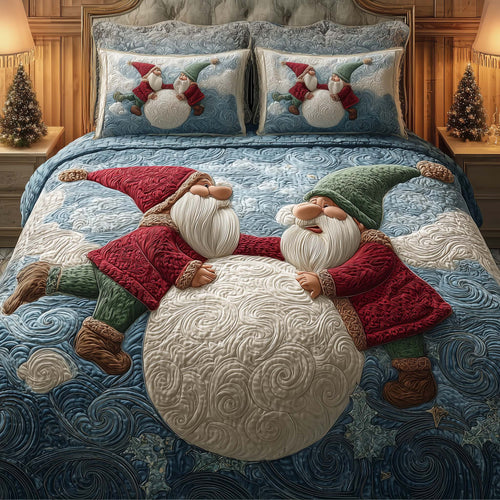 Snowball Gnome 3-Piece Quilted Bedding Set  GFTOQM610