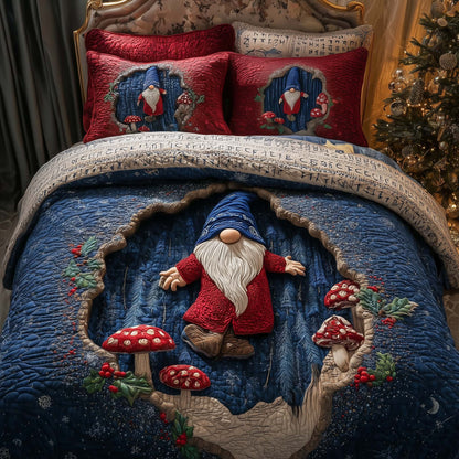 Forest Gnome 3-Piece Quilted Bedding Set  GFTOQM614