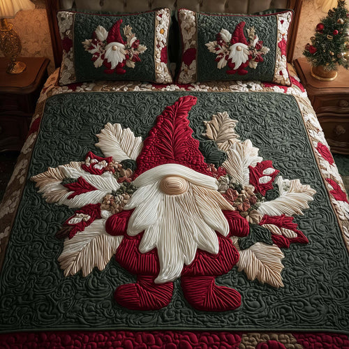 Red Gnome 3-Piece Quilted Bedding Set  GFTOQM615