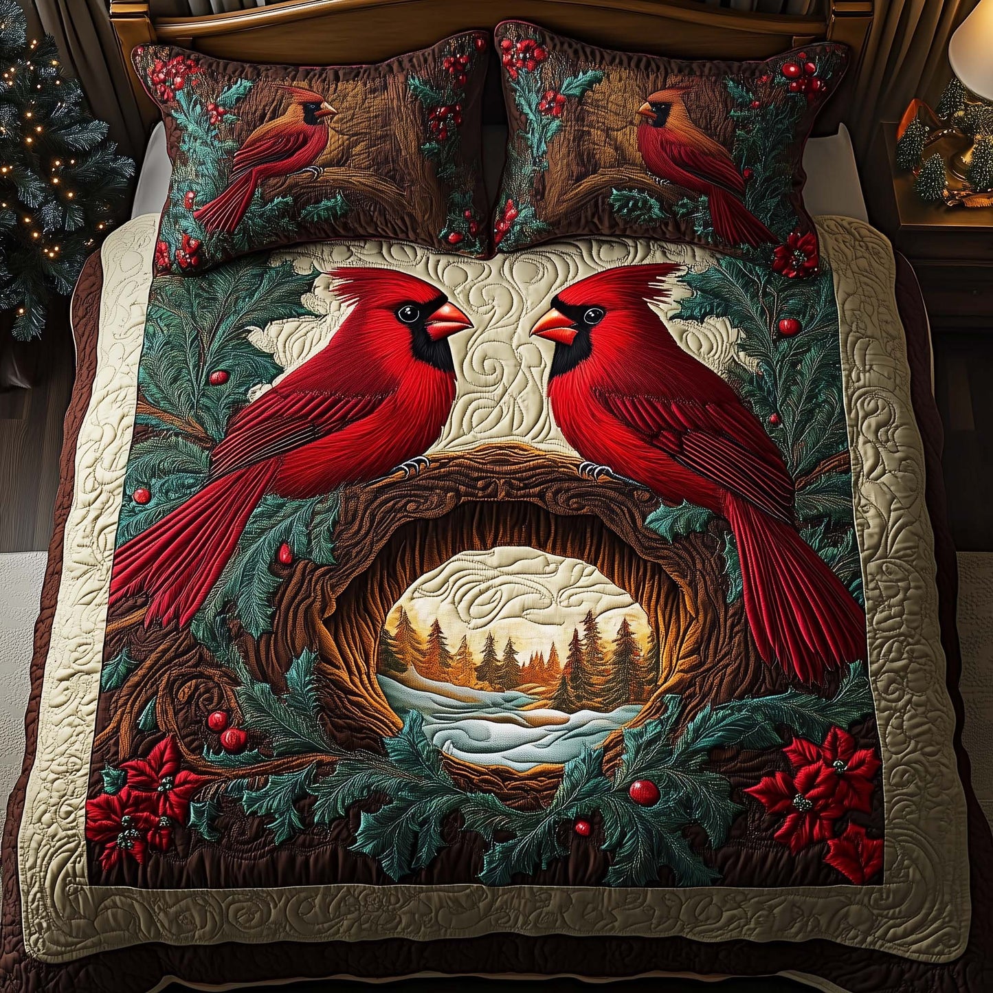 Winter Pair 3-Piece Quilted Bedding Set  GFTOQM616