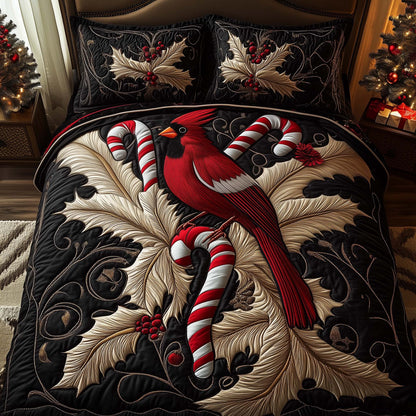 Candy Cardinal 3-Piece Quilted Bedding Set  GFTOQM621