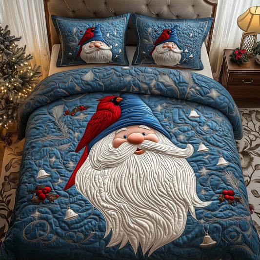 Gnome Cardinal 3-Piece Quilted Bedding Set  GFTOQM622
