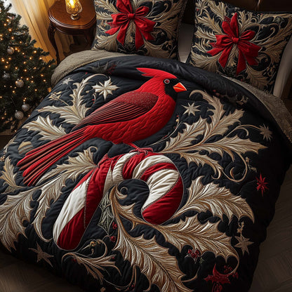 Candy Cardinal 3-Piece Quilted Bedding Set  GFTOQM623