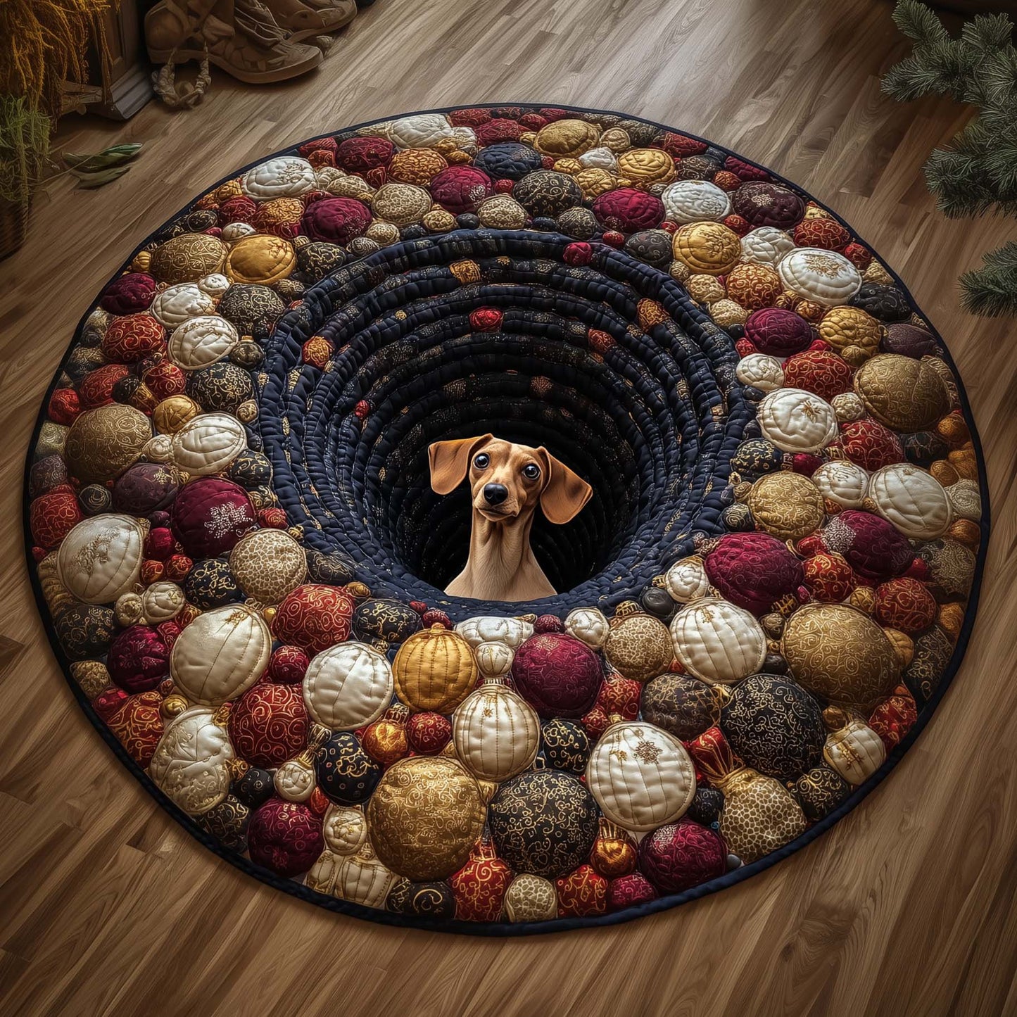 Dachshund Quilted Round Mat GFTOQM62