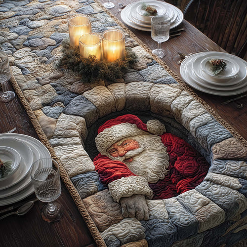 Stone Well Santa Quilted Table Runner GFTOQM630