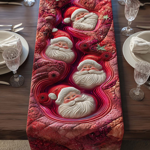 Swirl Santa Quilted Table Runner GFTOQM631