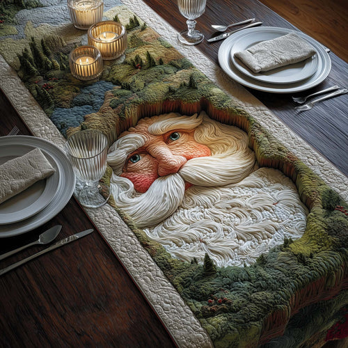 Green Santa Quilted Table Runner GFTOQM632