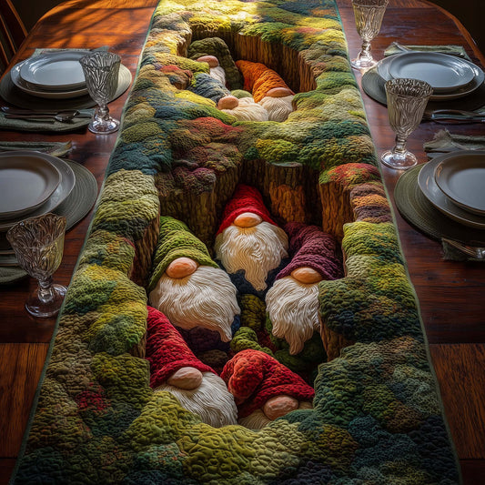 Moss Gnomes Quilted Table Runner GFTOQM638