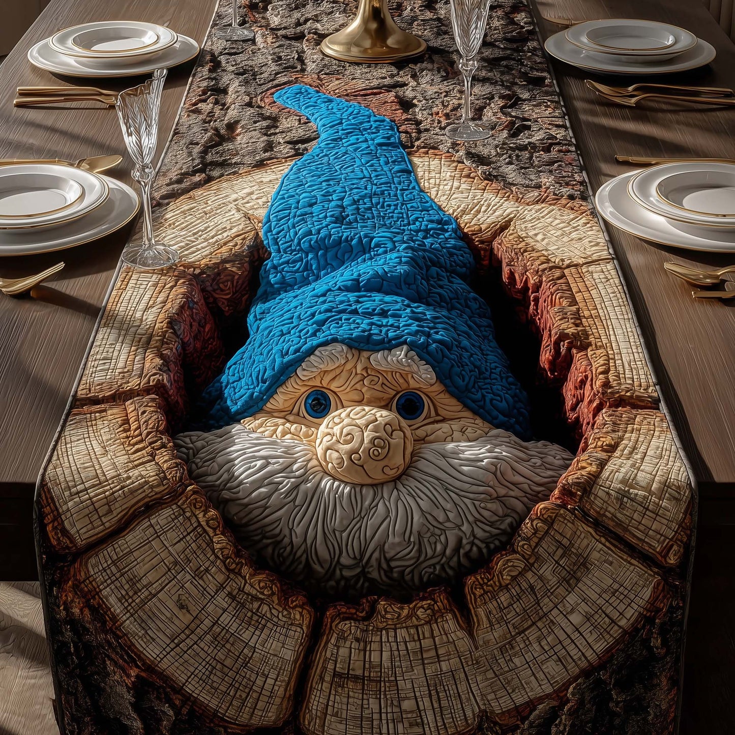Tree Gnome Quilted Table Runner GFTOQM639