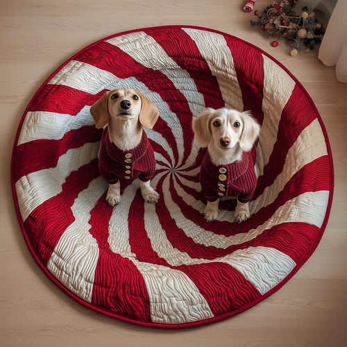 Twin Dachshunds Quilted Round Mat GFTOQM63