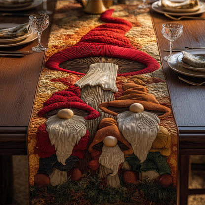 Mushroom Gnomes Quilted Table Runner GFTOQM640