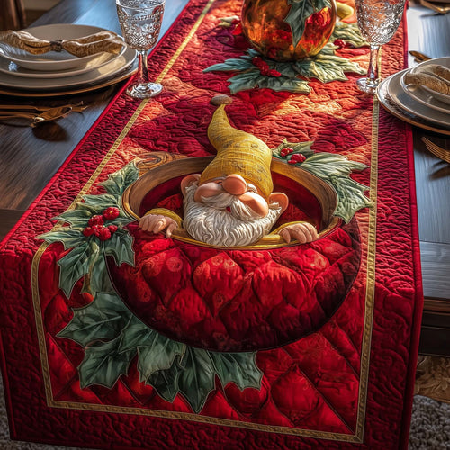 Yellow Gnome Quilted Table Runner GFTOQM642
