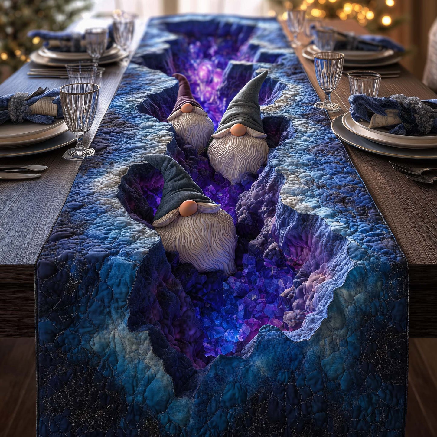 Crystal Gnomes Quilted Table Runner GFTOQM643