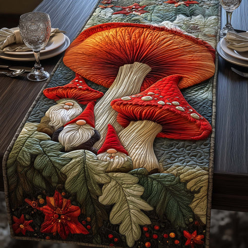 Fungus Gnomes Quilted Table Runner GFTOQM646