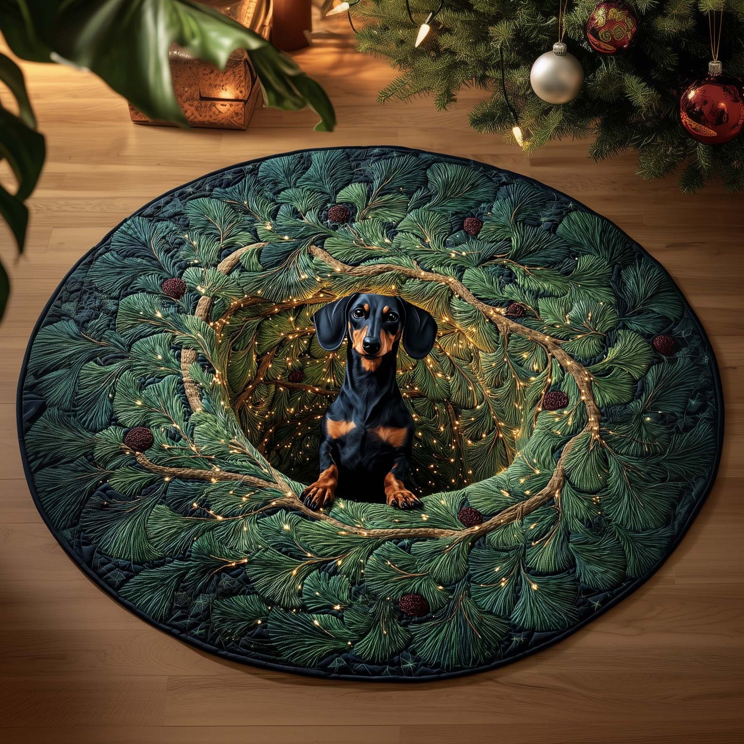 Dachshund Quilted Round Mat GFTOQM64