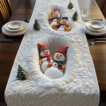 Snowman Pairs Quilted Table Runner GFTOQM654
